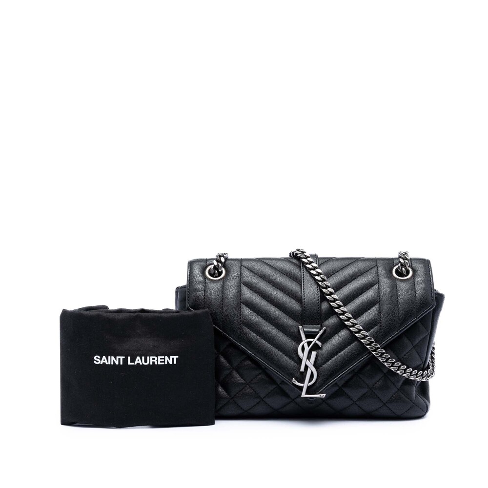 Pre-Loved Saint Laurent Medium Sheepskin Triquilt Monogram College Bag - Picture 7 of 7